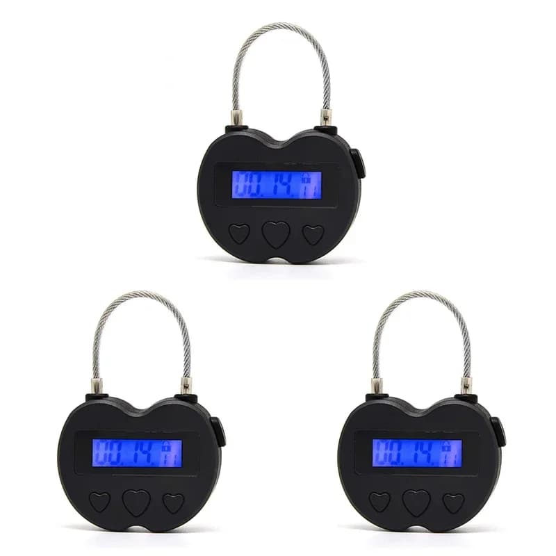 Lucchetto Intelligente con Display LCD, Timer Elettronico Multifunzione da Viaggio, Lucchetto Temporizzato Impermeabile Ricaricabile USB