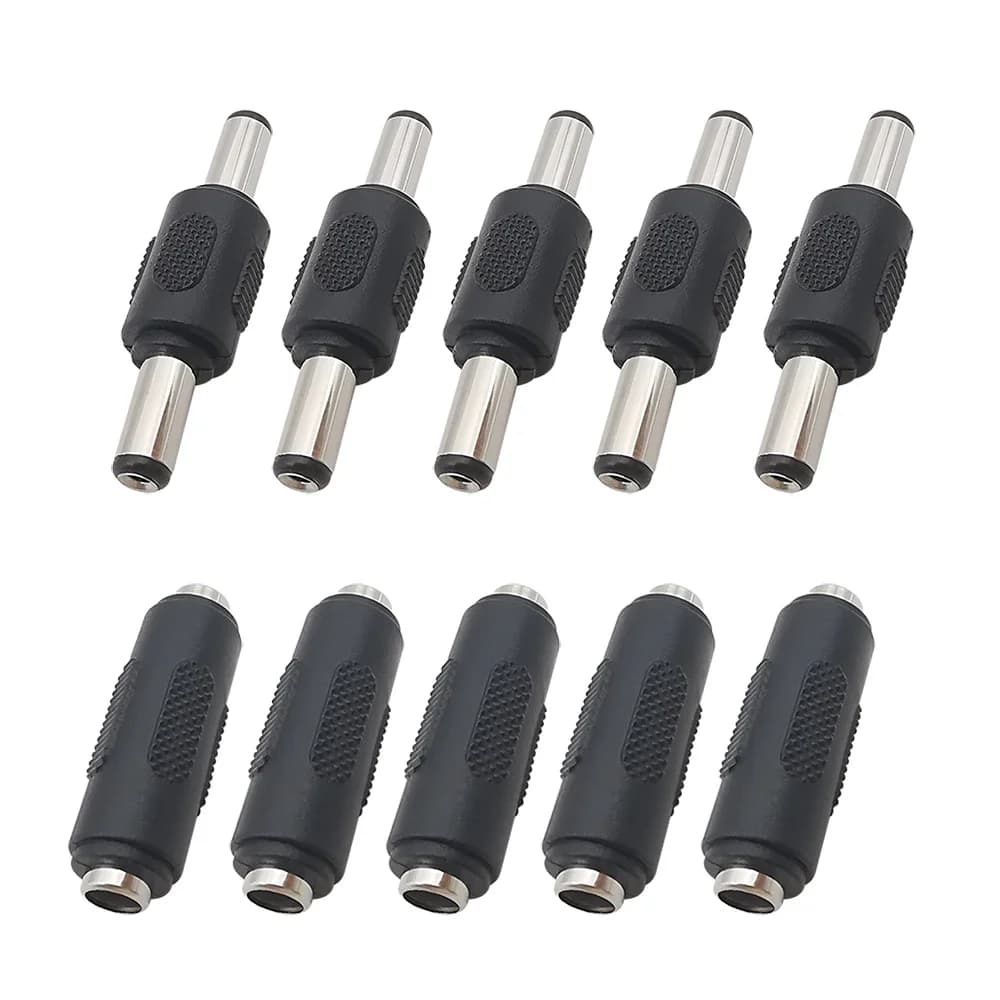 5.5*2.1mm / 5.5x2.1mm Doppio Maschio a Maschio Jack Spina Connettore di Alimentazione Femmina a Femmina Presa da Pannello Adattatore di Montaggio Per CCTV