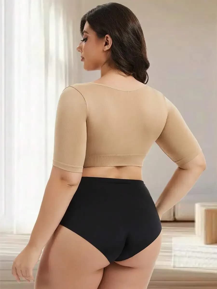 Women Upper Arm Shaper Compression Sleeve Top Short Sleeves Tops Slimming Shapewear Body Shaper Seamless Shaping Top Underwear