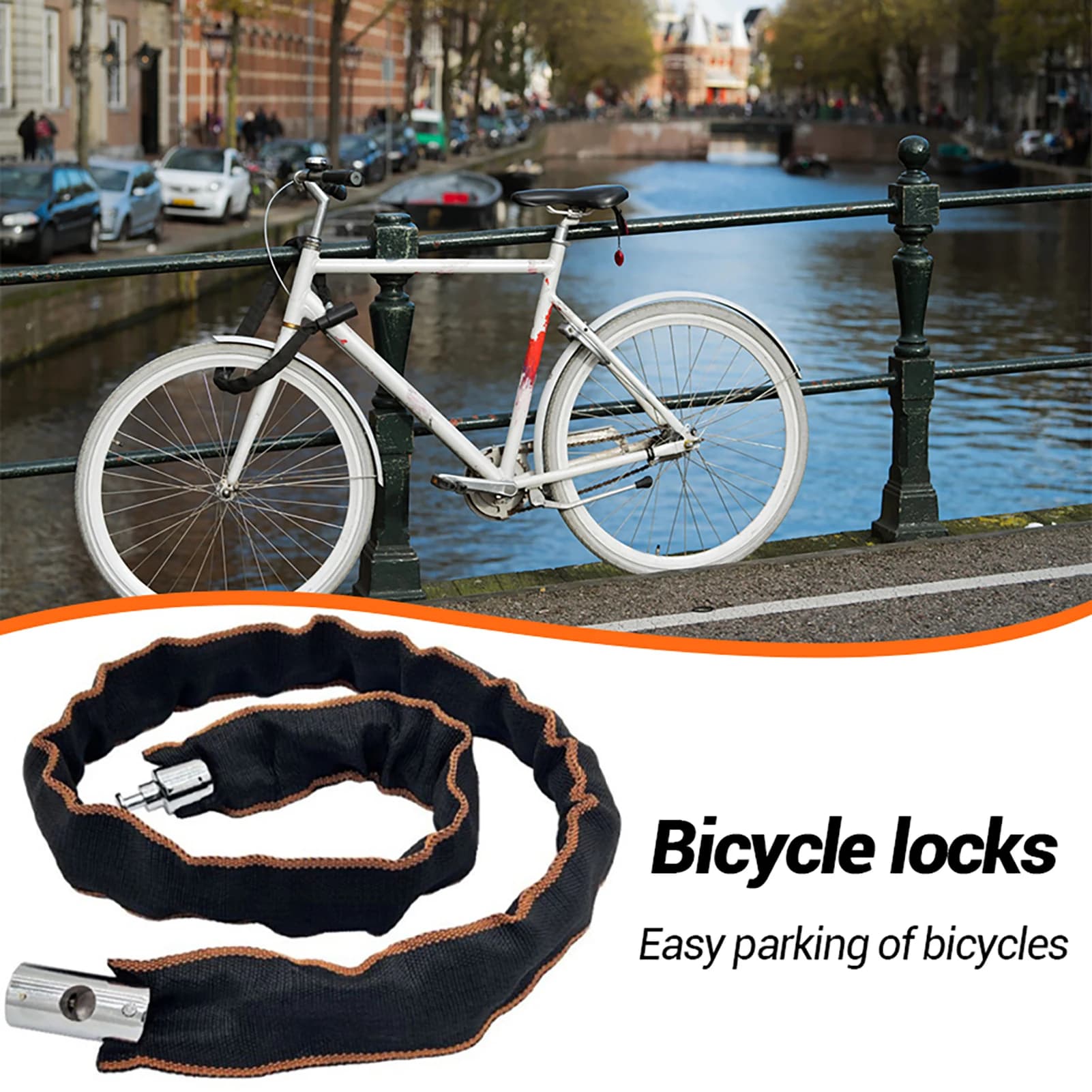 Heavy Duty Bicycle Lock Waterproof and Durable Bike Chain Locks for Bike Scooter Motorcycle