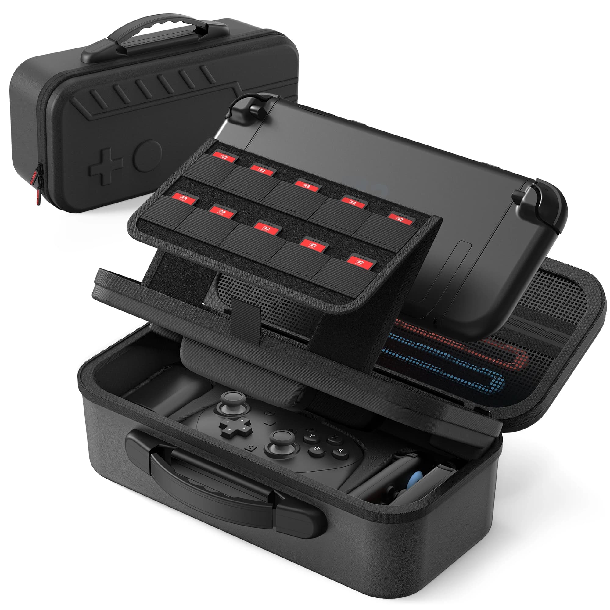 Custodia da trasporto per Nintendo Switch 2, guscio rigido e struttura a doppio strato con rivestimento morbido per controller e accessori Switch2 Pro