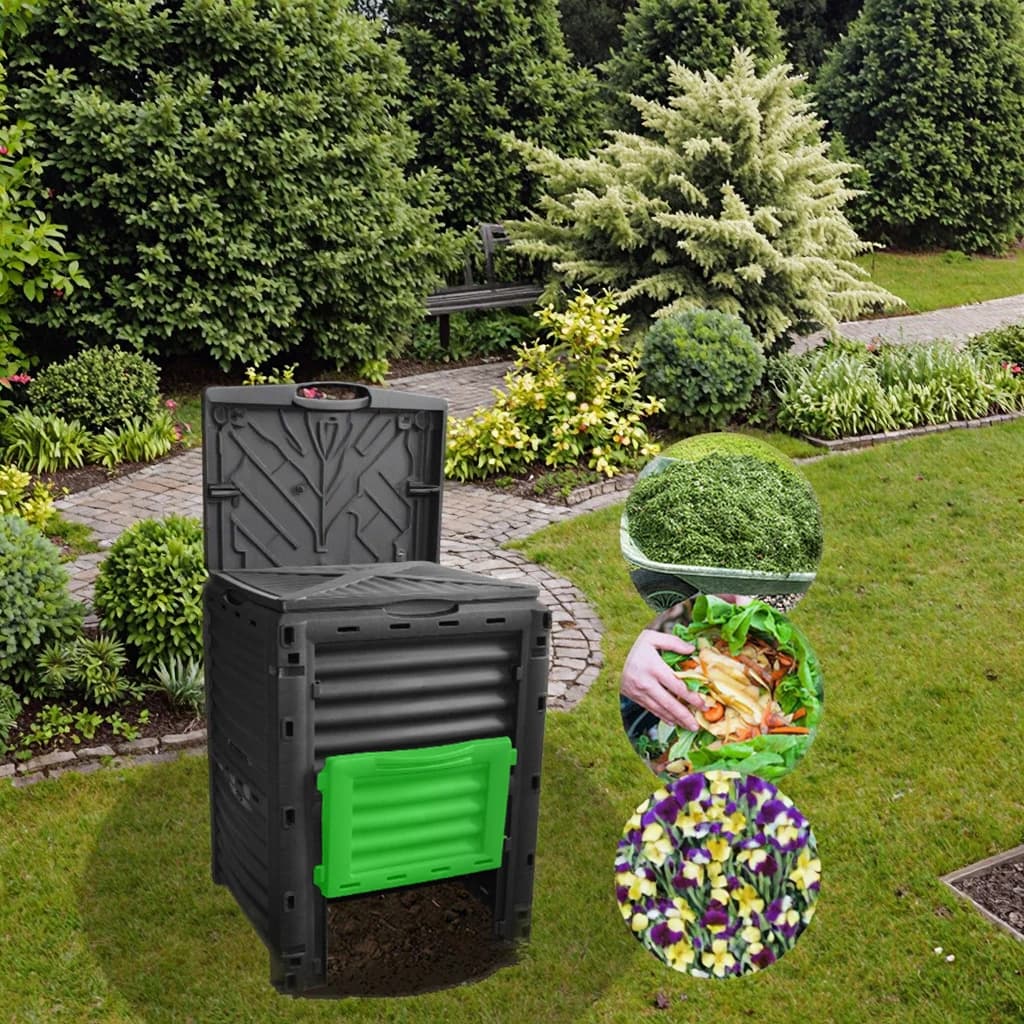 Contenitore Rettangolare in Plastica per Compostaggio di Foglie, Alimenti e Rifiuti da Cucina