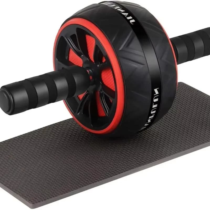 YTYIN Gym Fitness Steel Wheel Roller Plate with 2 Wheel Exercise Instrument for Abdominal Core Strength Training