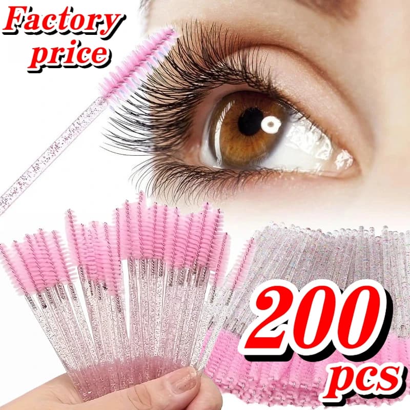 200 brushes for mascara, makeup brushes, used to stretch the eyelashes and brush the eyebrows, disposable portable mascara for eyelashes.