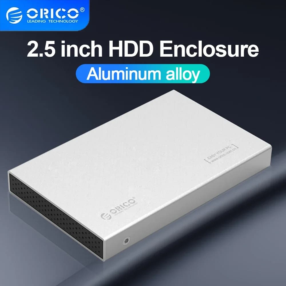 Custodia per disco rigido in alluminio ORICO Custodia per HDD da 2,5 pollici SATA a USB 3.0 Scatola per disco rigido esterno HDD per HDD/SDD da 2,5" Supporta UASP