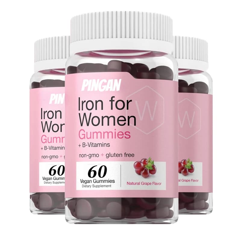 Soft female iron cakes supplemented with vitamins B 60 vegetarian capsules with grape taste, not genetically modified, gluten-free