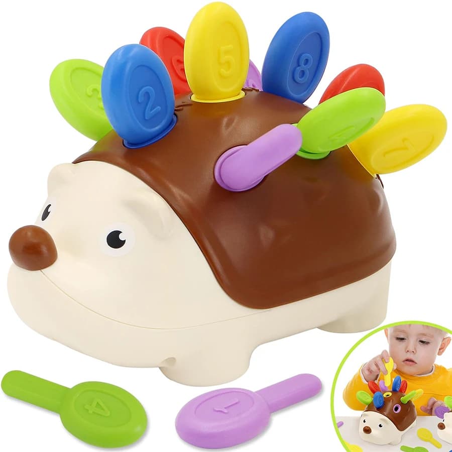 Fine Motor Skills Training Montessori Hedgehog Peg gioco da tavolo Puzzle Toy per la coordinazione occhio-mano del bambino, età da 1 a 3 (casuale