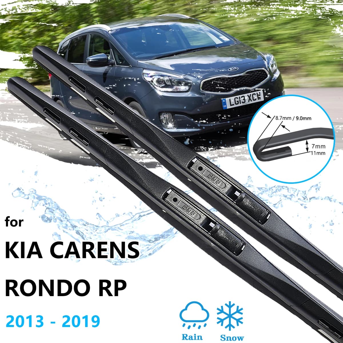 Per Kia Carens Rondo RP 2013 ~ 2018 2019 spazzole tergicristallo anteriore parabrezza parabrezza U J spazzole a gancio pulizia accessori auto