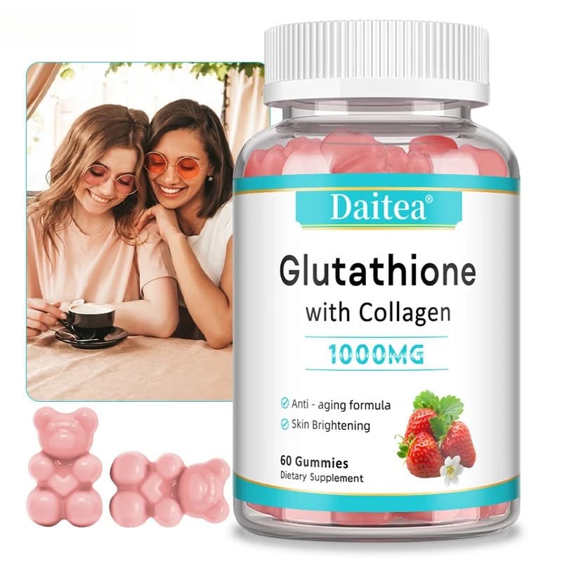 Gluten gumellas with glutathione, collagen gommose caramels with vitamin C, glutathione supplement for women, skin clearing and anti-aging