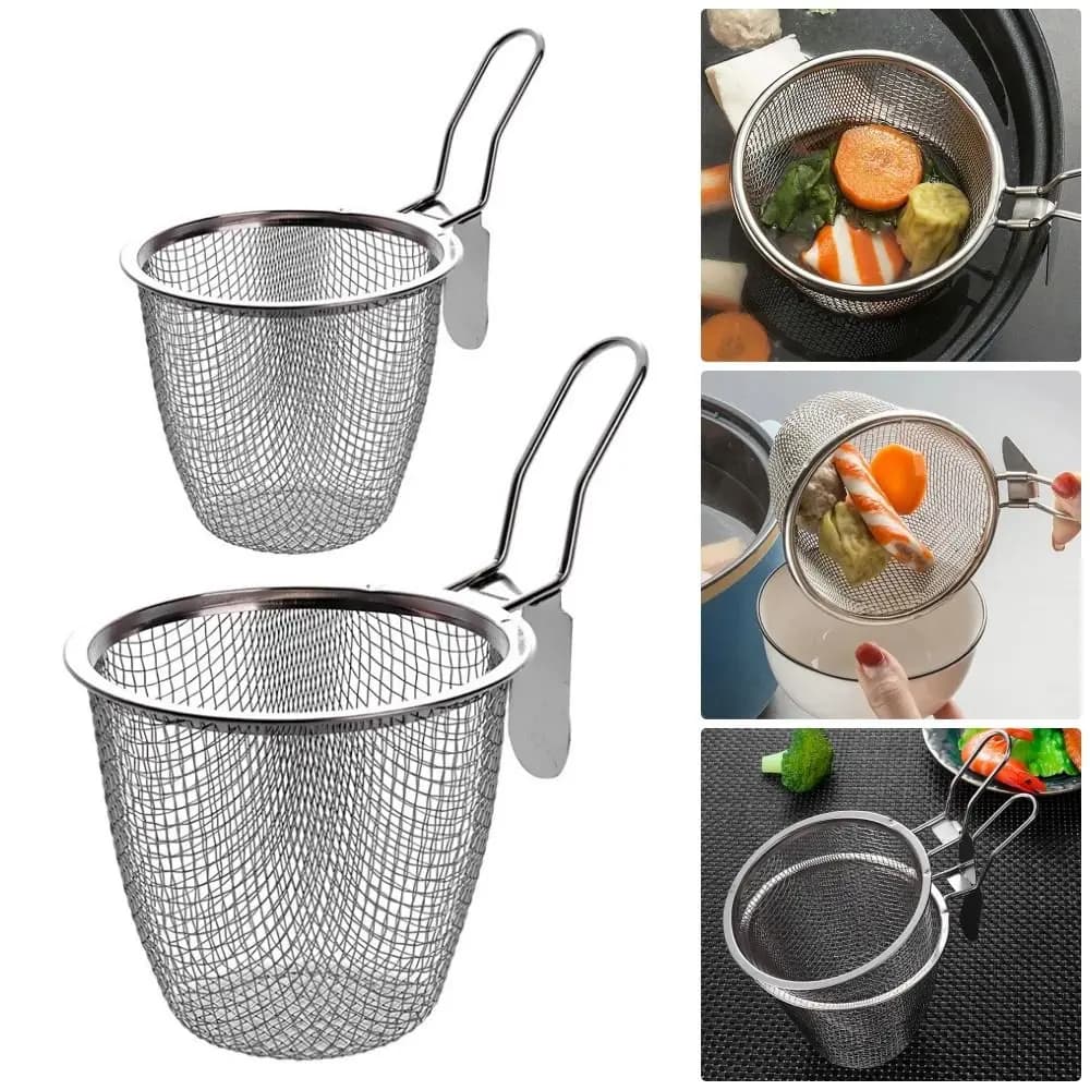 Mesh Strainer Spoon Wall-mounted Frying Filter Basket Spicy Hot Pot Korean Noodles Scoop Kitchen Tableware Cooking Utensils