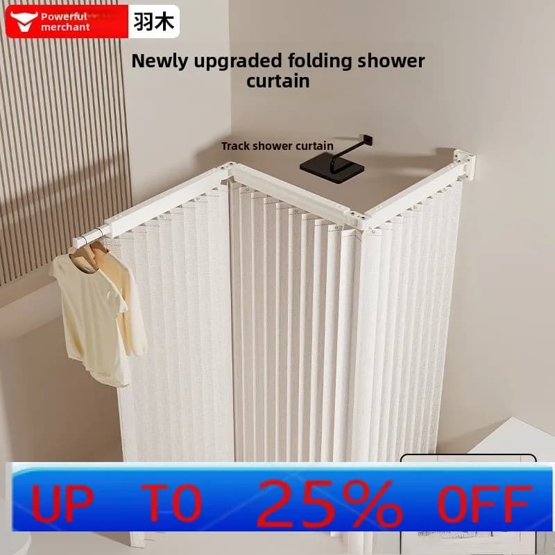 Tenda da doccia pieghevole LH per bagno, divisorio invisibile, WC, doccia, tenda impermeabile, separazione asciutta e bagnata