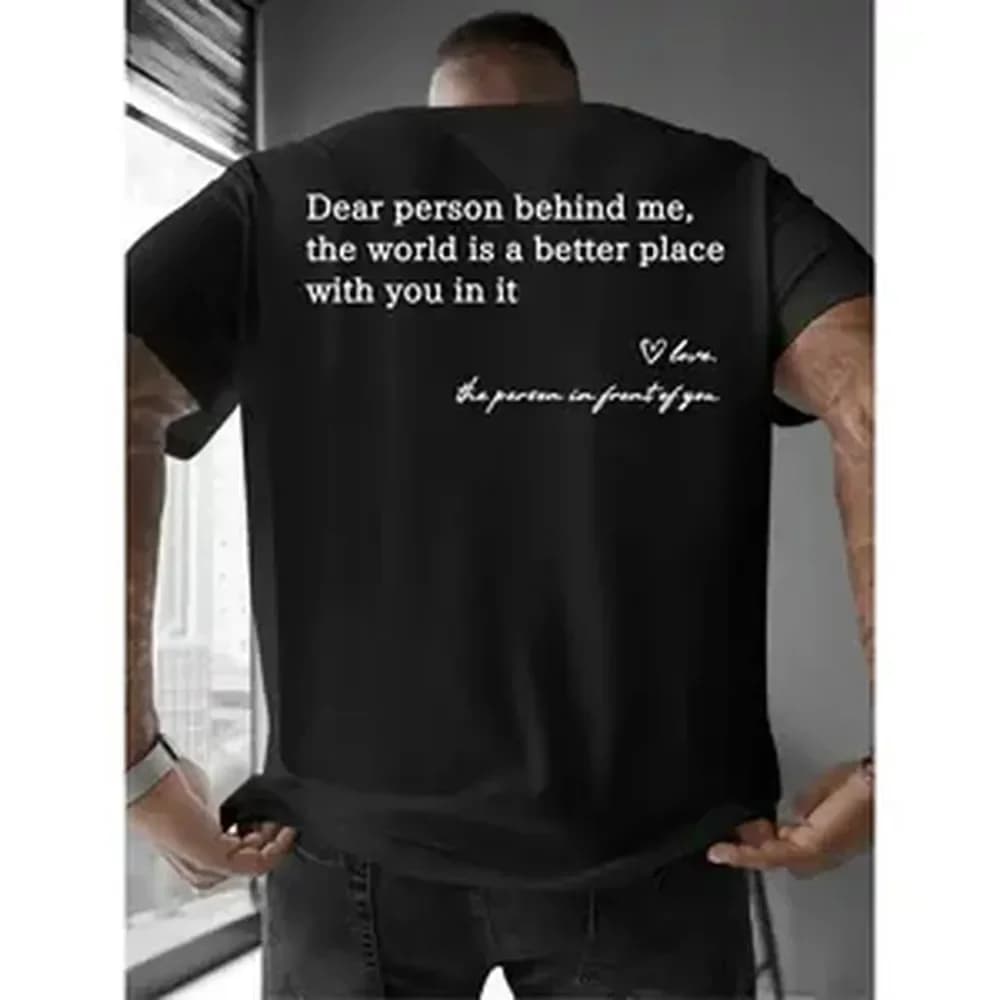 Men's Slogan Print Round Neck Shortsleeve Tshirt - Regular Fit Summer Sports Top, Casual Athletic Daily Wear