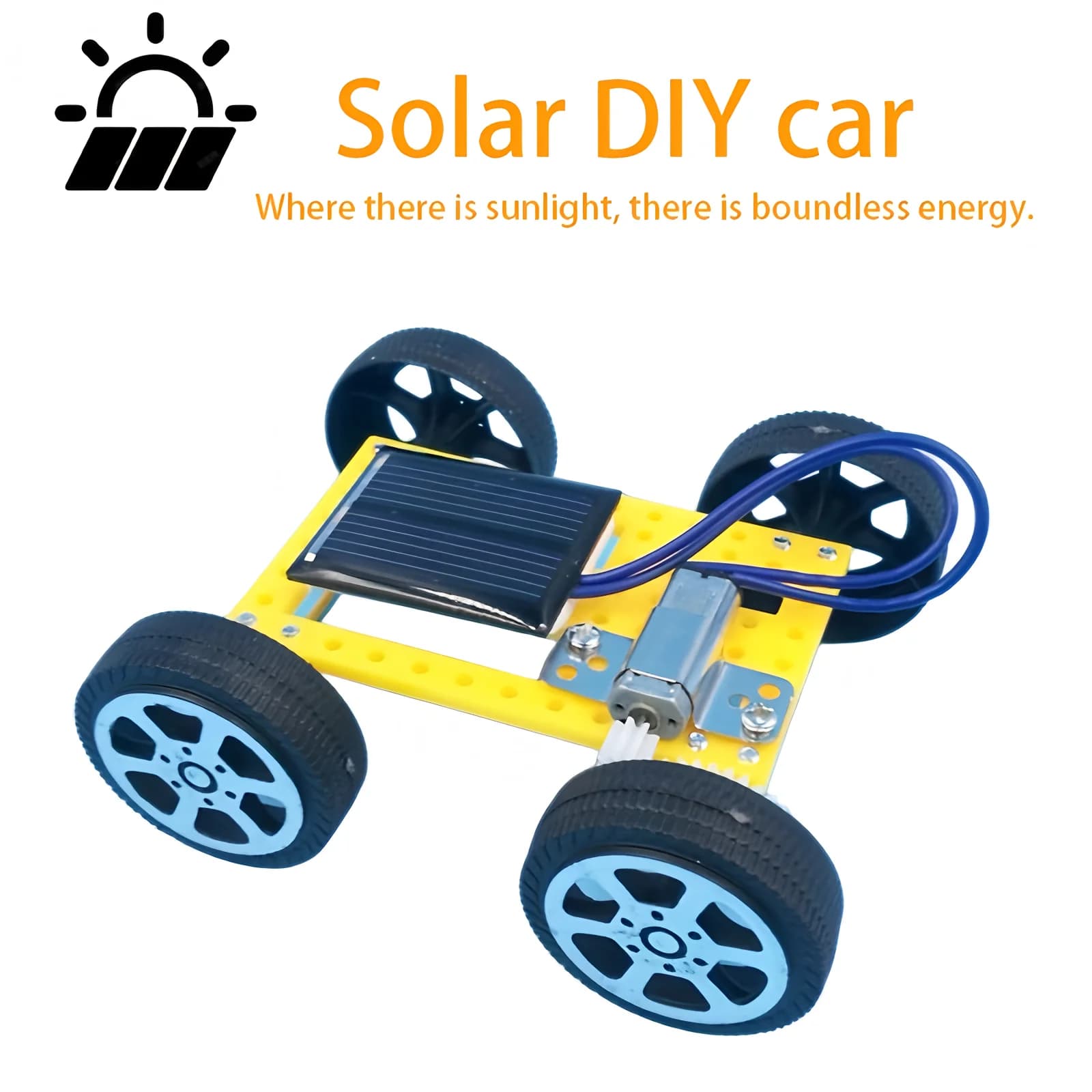 Assemble solar-powered car models, children's educational toys, science and education experiment toys, solar-powered cars,