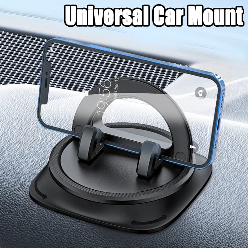 Supporto universale per auto Supporto per telefono cellulare di navigazione per cruscotto multifunzione girevole a 360° con cuscinetto antiscivolo per auto, ufficio, casa