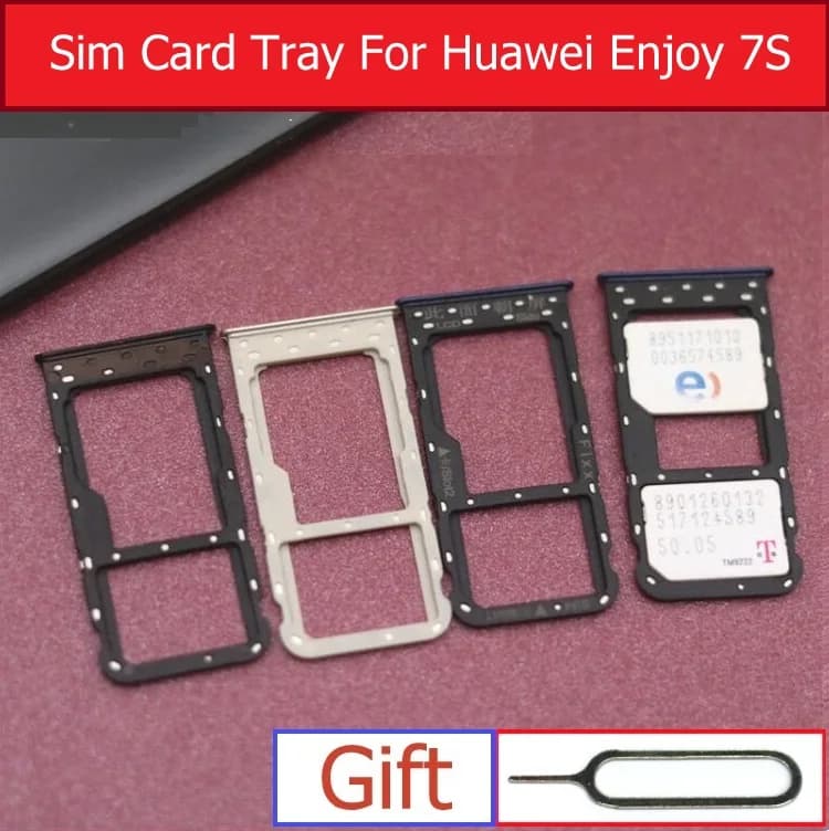 & Lettore di schede SIM per Huawei Enjoy 7S FIG-AL00 AL10 TL00 TL10 Sim & Memory Slot Tray Holder Adattatore Accessorio di ricambio