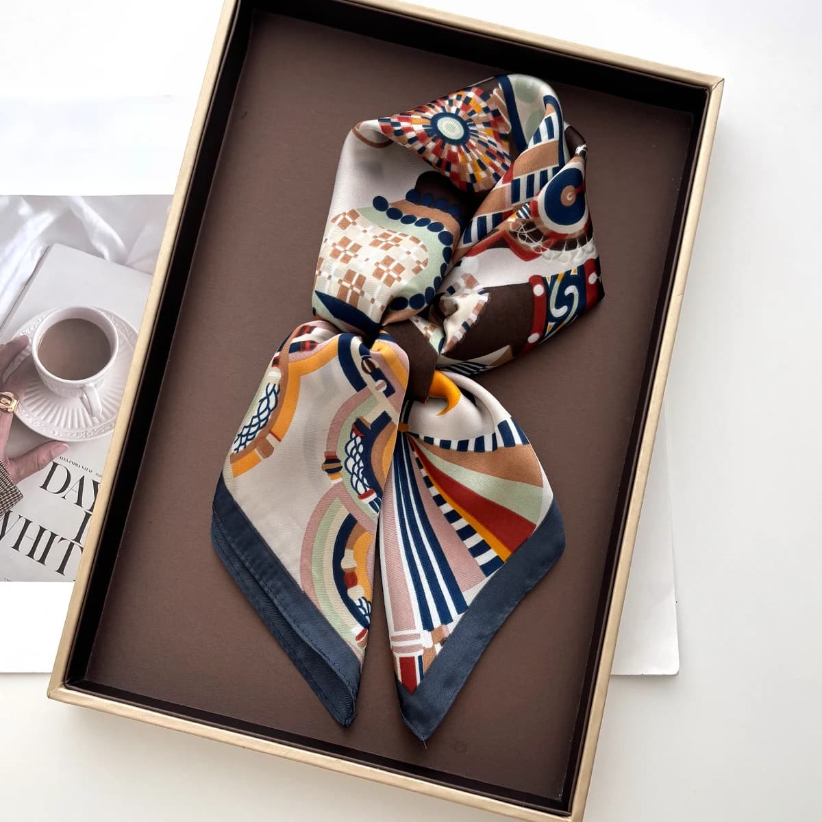 Luxury Square Scarf for Women Fashion Printed Bandanas Stylish Accessory Hijab Neckerchief Elegant Beach Shawl Wraps