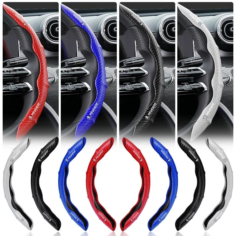 Coprivolante per auto in stile fibra di carbonio 2 pezzi per Peugeot 208 E-208 2008 E-2008 3008-GT E-3008 308 3008 508 208-GT 504camion