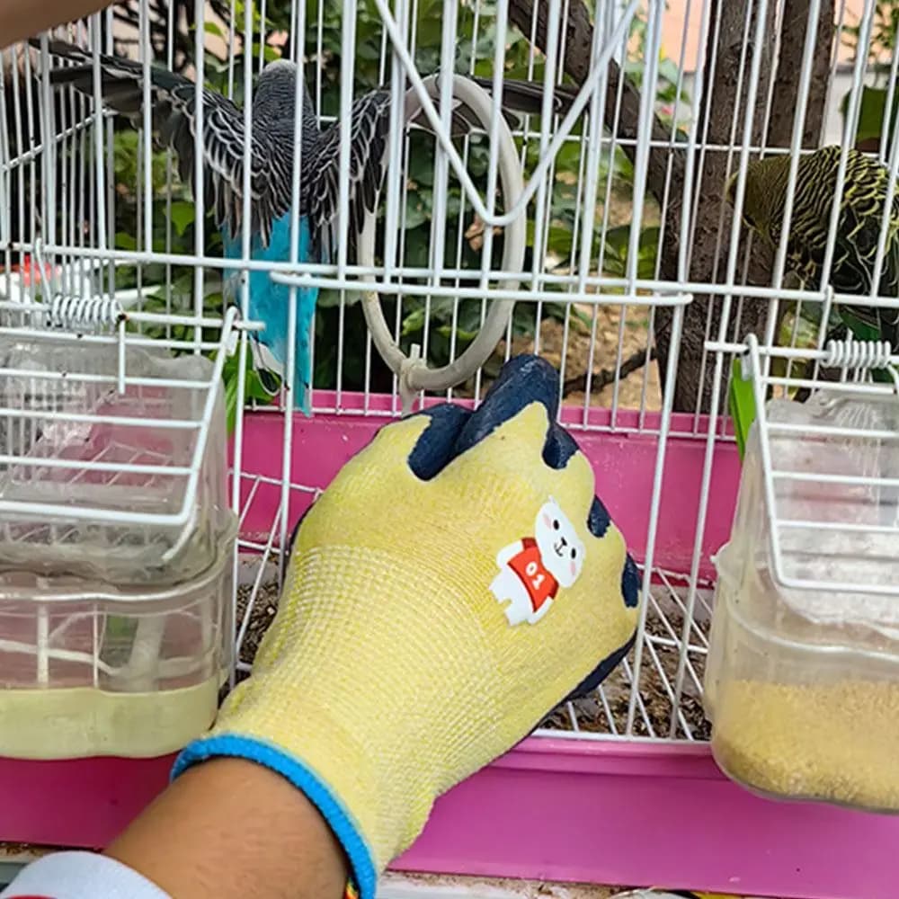 Guanti da Lavoro Multiuso Resistenti, 13 Aghi, Guanti in Lattice con Disegni di Animali, Guanti di Sicurezza per Campeggio e Giardinaggio, Unisex