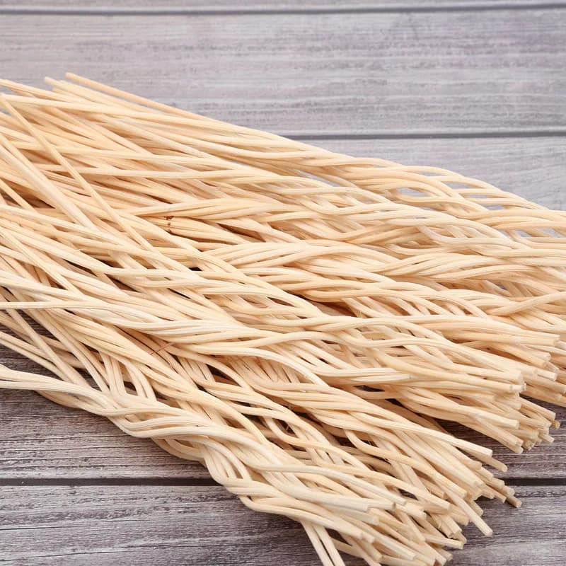 Bastoncini di ricambio per diffusore di canna in rattan ondulato in legno indonesiano da 50 pezzi, accessori per la diffusione di oli essenziali per l'aromaterapia