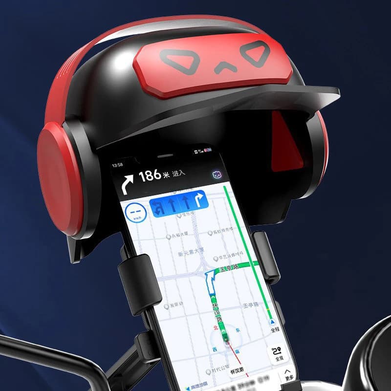 Cartoon Small Helmet Rider mobile phone support for motorcycle and mobile phone support for waterproof electric bicycle
