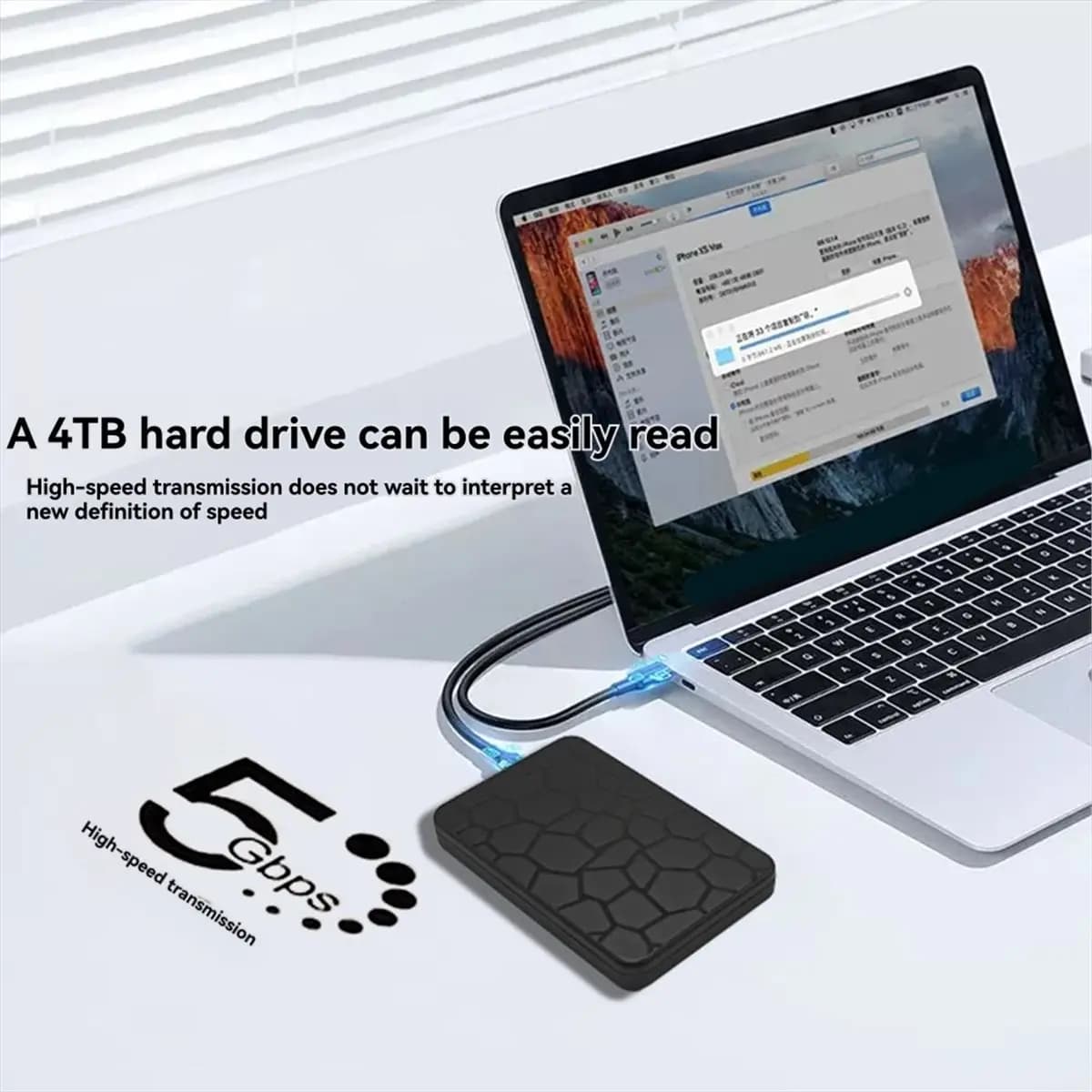 A46U Solid State SATA Laptop USB Universal SSD 2.5-Inch Marble Pattern External Hard Drive Enclosure