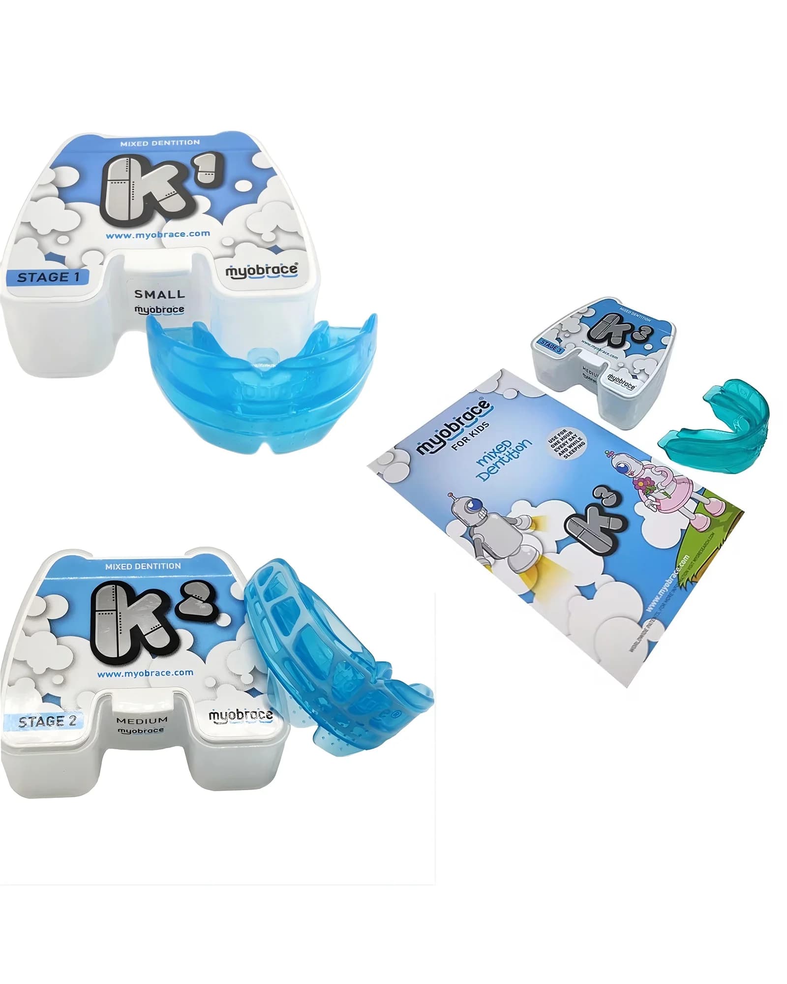 Apparecchi ortodontici in silicone Myobrace per bambini MRC Dental K T A i-3 Lip TMJ T4K Series - Sistema originale per la correzione dei denti