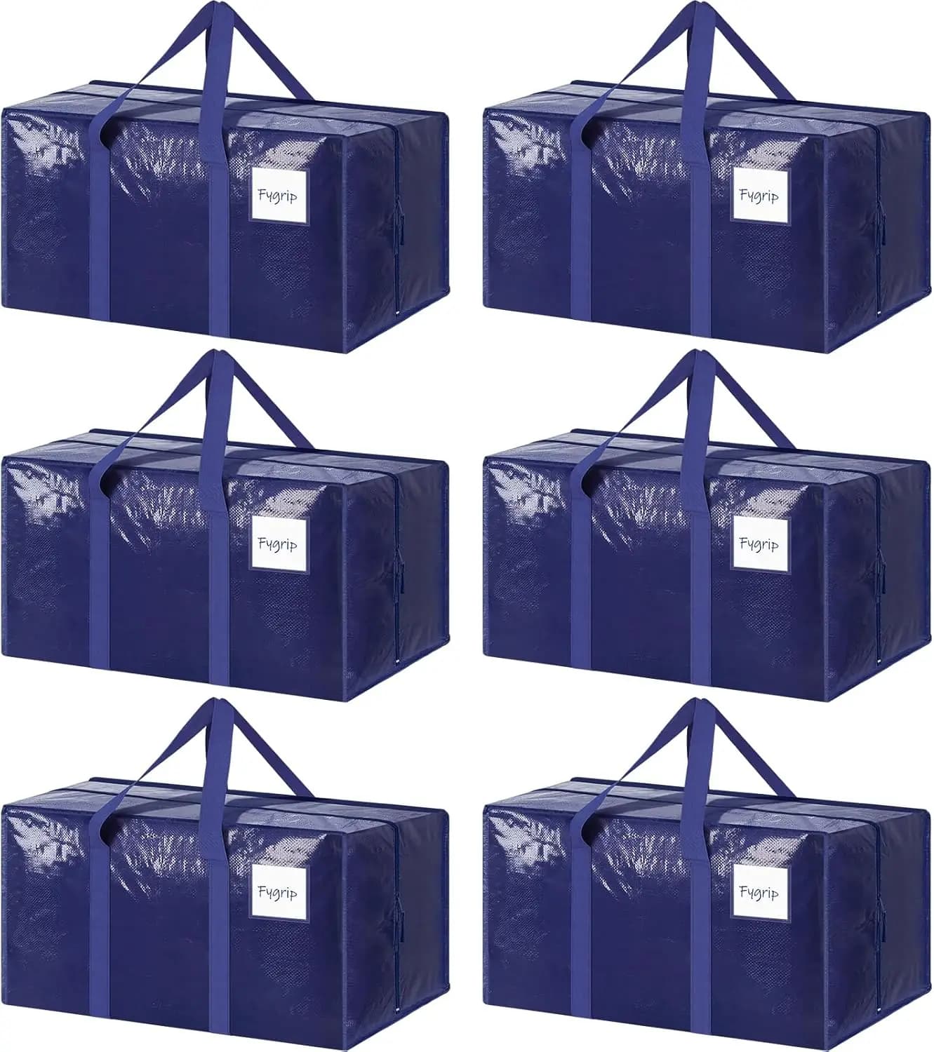 Confezione da 6 sacchi per trasloco resistenti con cerniere robuste, comode maniglie per riporre vestiti e materiale scolastico