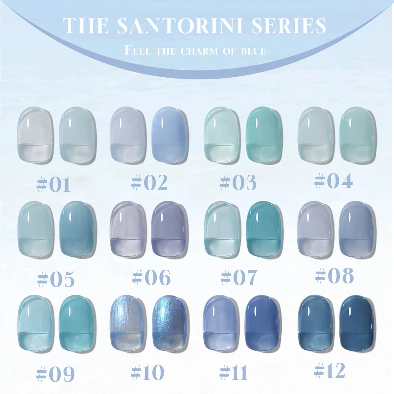 MIANEL 12ML 1PCS Smalto Gel per Unghie Serie Ice Clear Blue, Unghie Blu, Unghie Verdi, Unghie UV LED, Forniture per Unghie