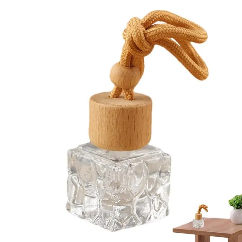 Deodorante per auto bottiglia di profumo auto aromaterapia olio essenziale bottiglia vuota auto appeso diffusore bottiglia pendente con legno