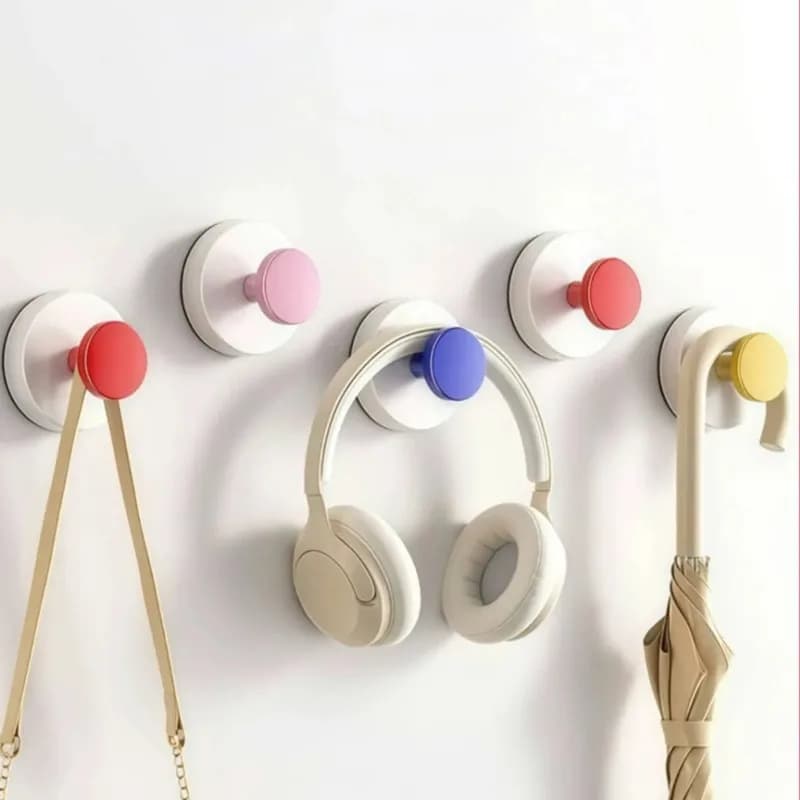 Colorful and durable suction hook, without drilling, for bathroom and kitchen - Removable, suitable for keys, towels, bags, dolls