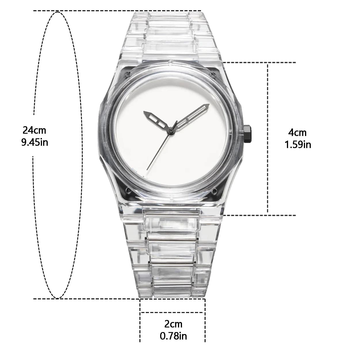 Creative Middle Eastern Arabic Numerals Quartz Watch Transparent Design Fashion Casual Sports Watch for Men