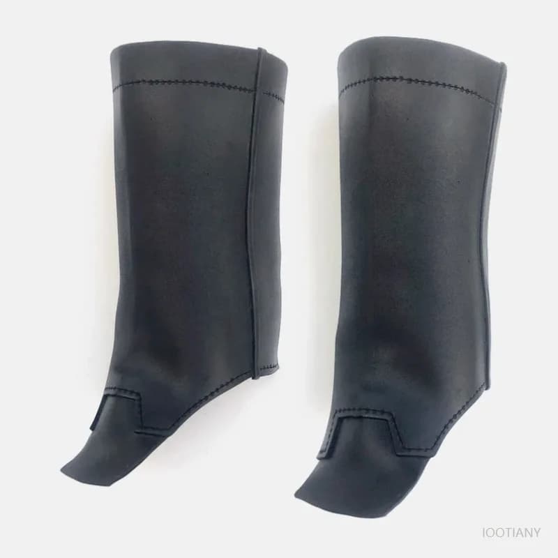 Legging equestre Stivali da equitazione durevoli Protezione del corpo Cavaliere vichingo medievale Cosplay Attrezzatura per cavalli Copriscarpe in pelle da equitazione