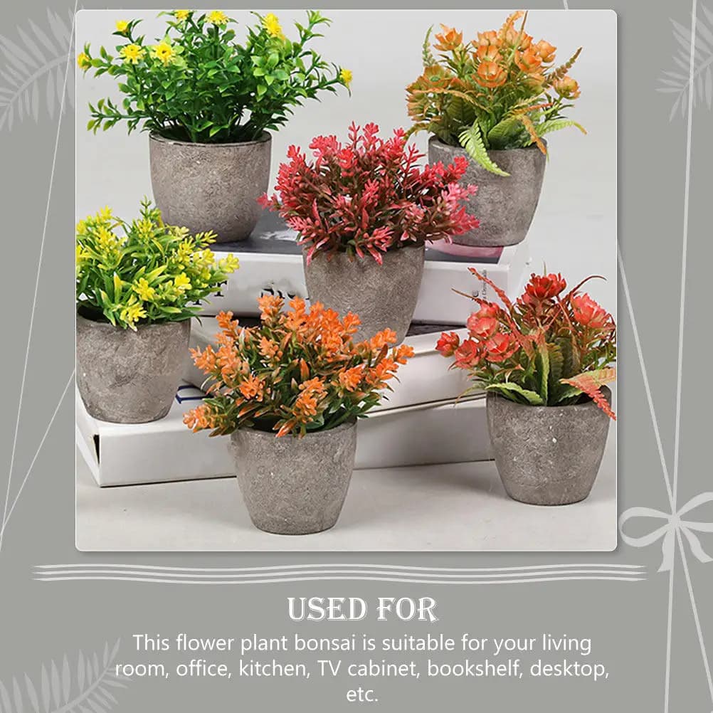 Set di 3 Bonsai Artificiali dall'Aspetto Naturale in Polpa di Carta, Decorazione per Ufficio e Casa, Pianta Finta da Tavolo