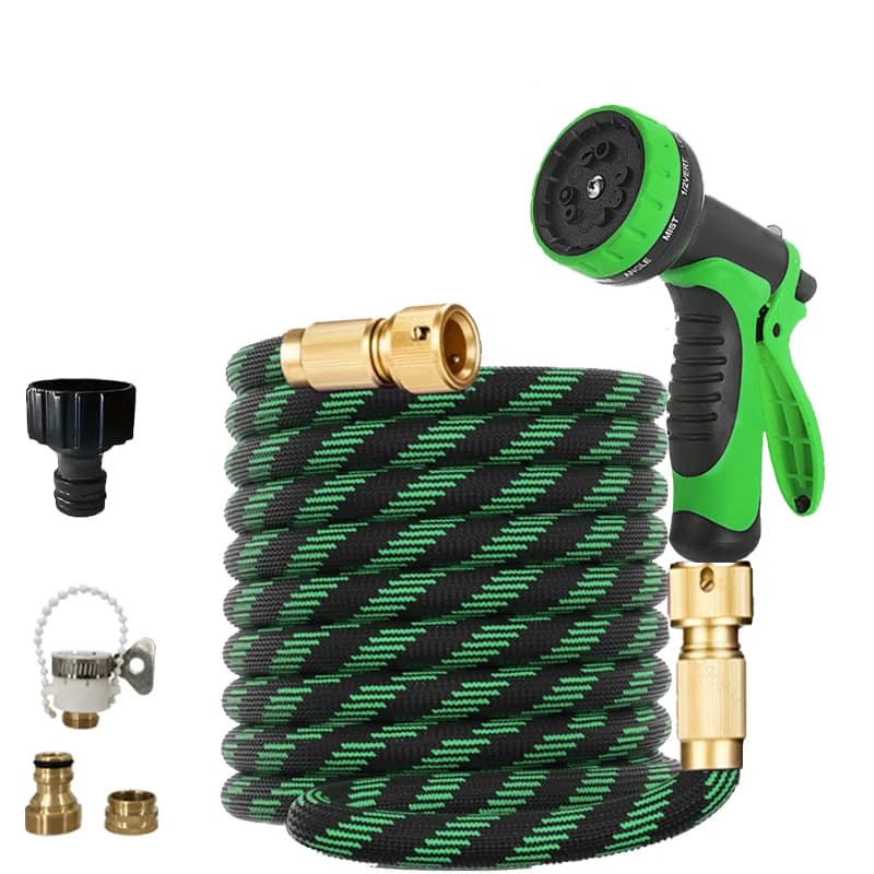 Tubo da Giardino Espandibile 3 Volte, Tubo in Gomma ad Alta Pressione Flessibile per Lavaggio Auto, Irrigazione Giardino, Tubo Magico