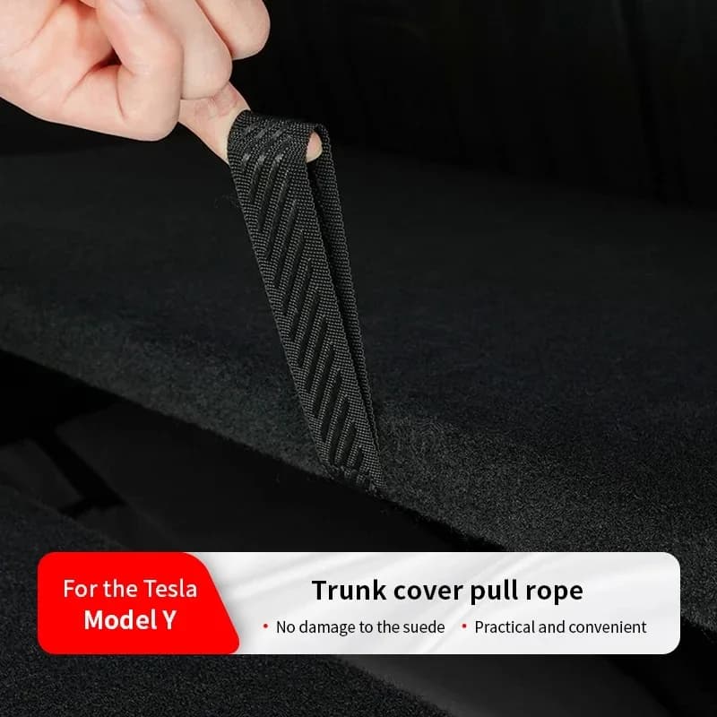 Rear Trunk Lid Pull Strap for Tesla Model Y 2021-2025 Juniper Launch Drawstring Rope Open Cover Handle Organizer Car Accessories