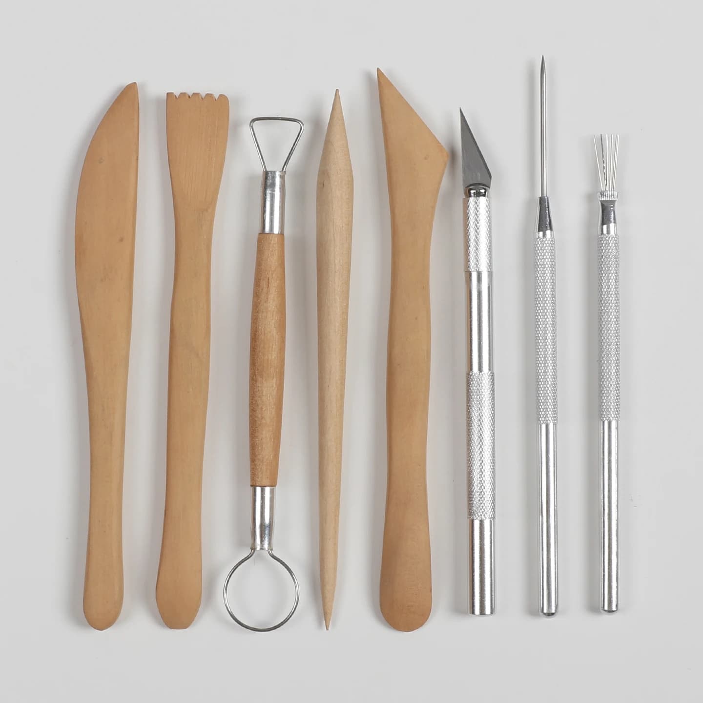 Set di 8 Utensili per Ceramica, Coltelli per Intaglio, Sette Aghi per Dettagli, Aghi per Lavorazione di Texture, Adatti per Lavorazioni Artigianali
