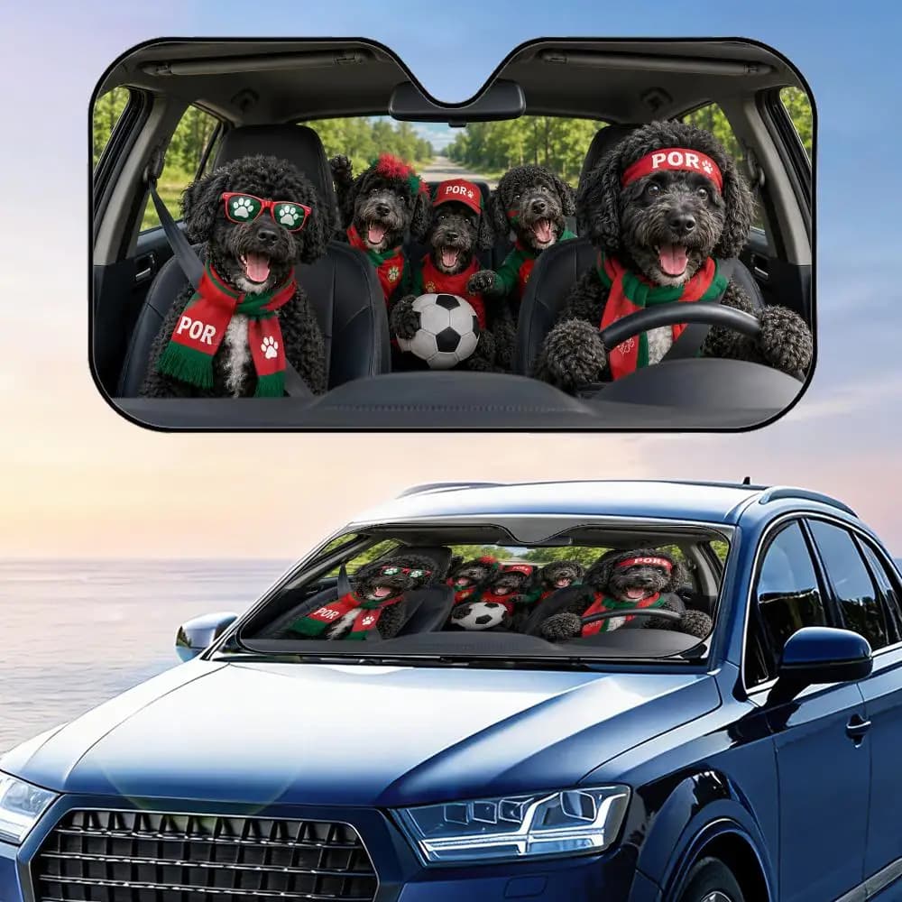 Parasole per Auto POR Water Dog 2026, Protezione UV Riflettente Pieghevole per Parabrezza, Copertura Isolante dal Calore