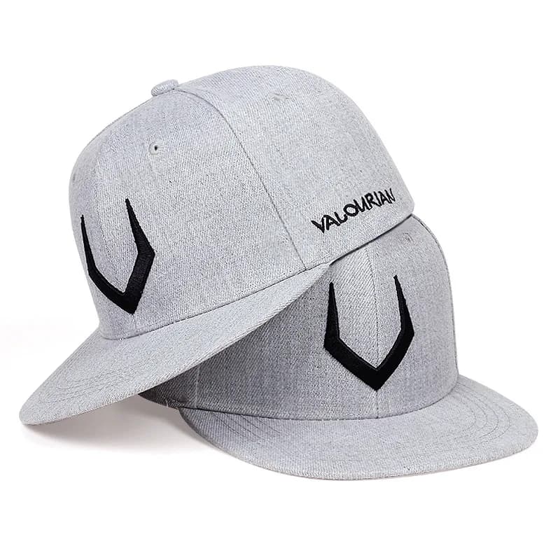 Hip-hop hats with 3D embroidery perforated in V grey simple unisex high quality casual baseball caps adjustable for outdoors Solar protection hat