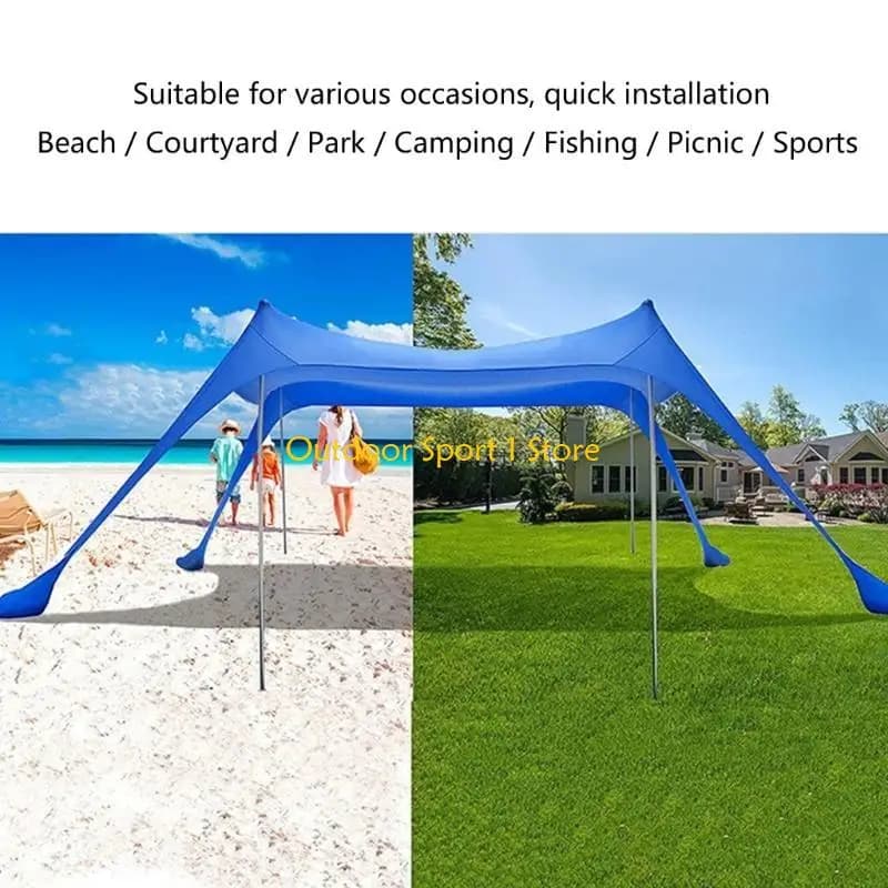 A0ka 2pcs pieghevoli pali della tenda da spiaggia supporto per le tegole per esterni facili da installare