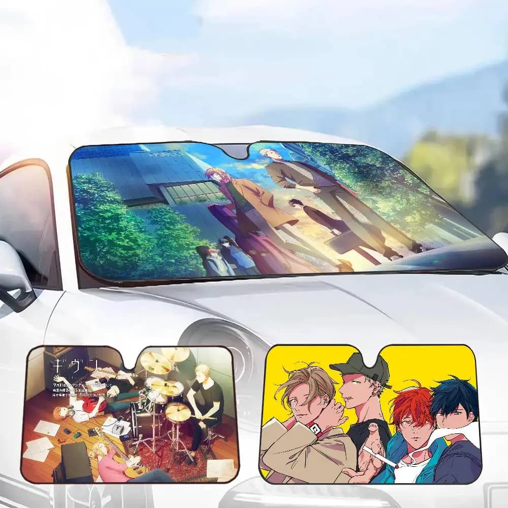 Parasole Pieghevole per Parabrezza Auto Manga Given 70x130cm, Copertura per Finestrino Anteriore Auto, Riflettore di Calore