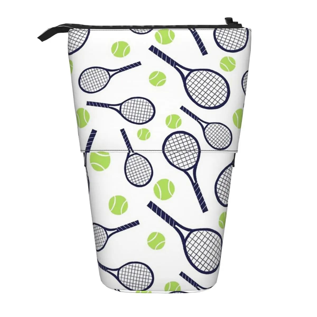 Astuccio reversibile a forma di racchetta da tennis e palla, grande custodia per matite e penne, per ragazzi e ragazze, per la scuola