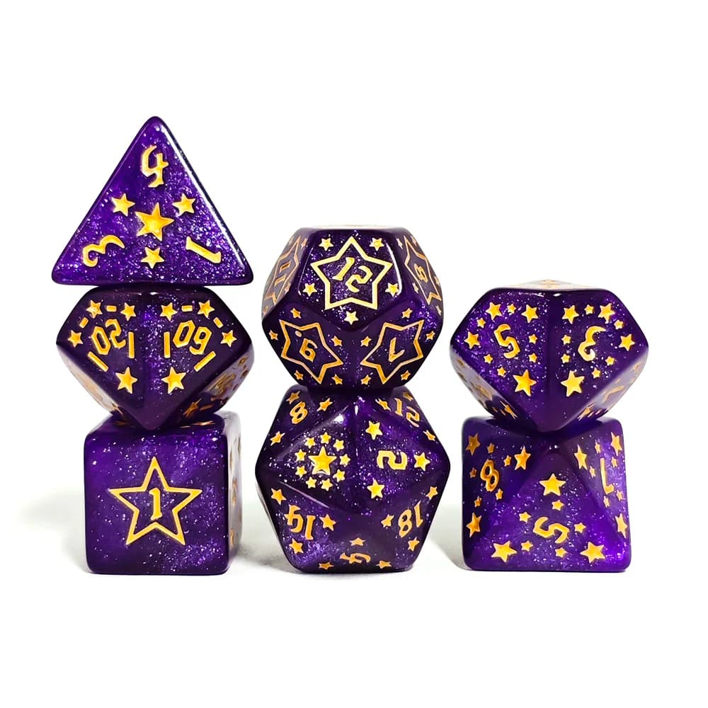 Dice Set Board Games Roll Dice Galaxy Theme Polyhedral Dice Set Amazing Colourful Universe Effect for Game Accessories
