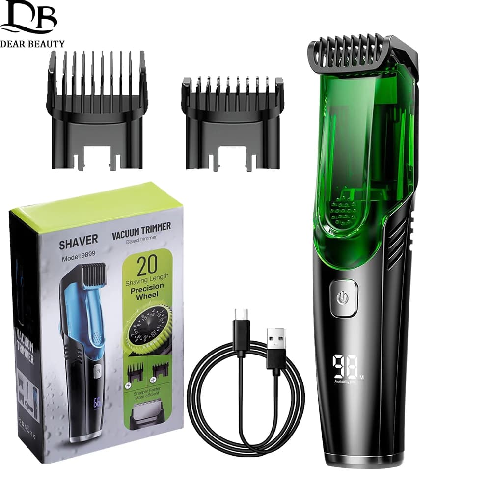 Barba a Vuoto Senza Fili Rasoio Elettrico Ricaricabile Per Uomo Ricaricabile Impermeabile Asciutto Bagnato Rasoio da Uomo Baffi Trimmer