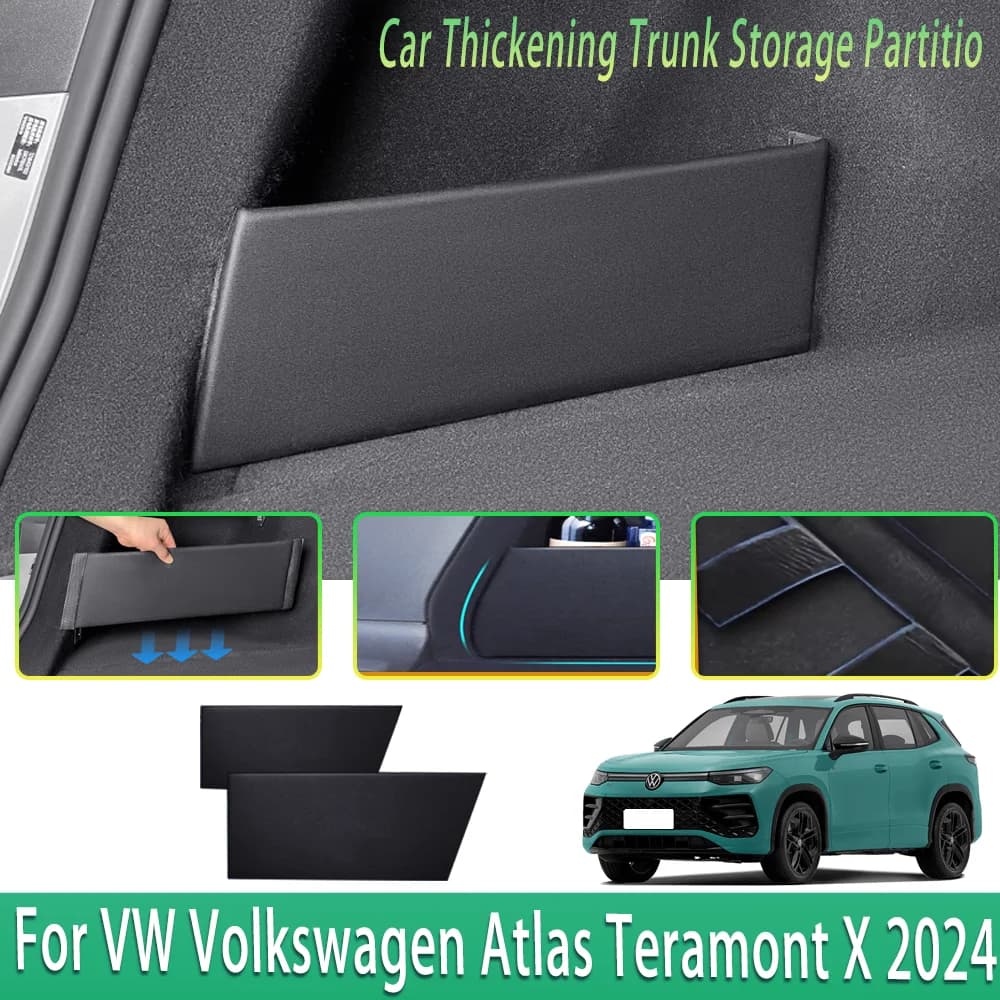 Divisorio Laterale per Bagagliaio Auto per VW Volkswagen Atlas Teramont X 2024, Scatola Portaoggetti Multifunzione per Organizzare gli Accessori
