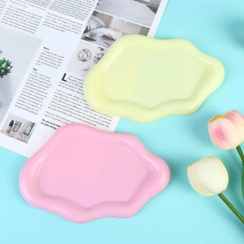 1 vassoio portaoggetti in plastica a forma di nuvola, decorativo, per anelli, orecchini, bracciali, collane, per la decorazione della camera da letto delle donne