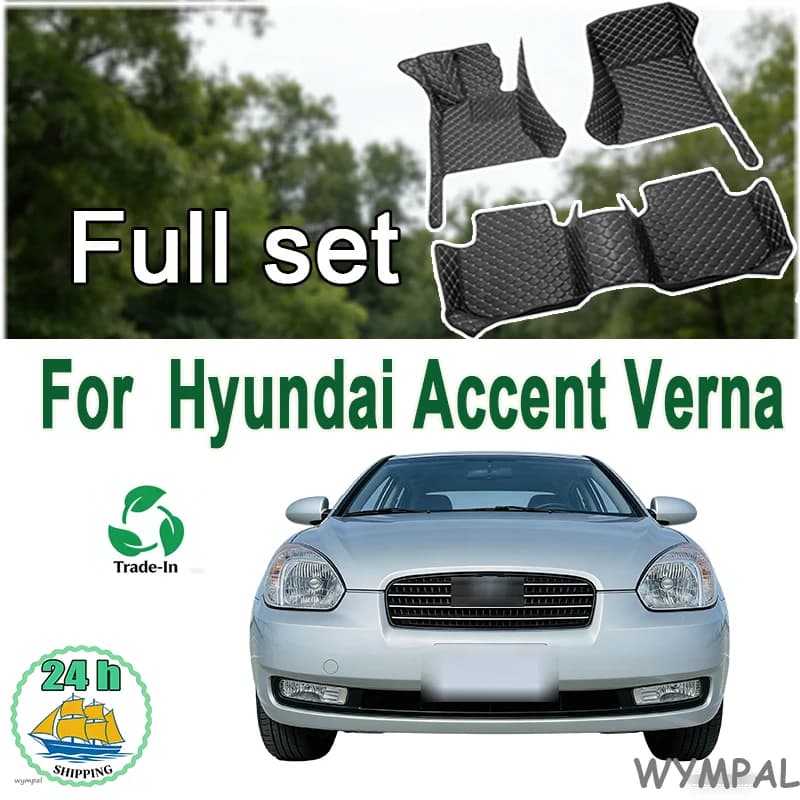 LUXURI Tappetini Auto Per Hyundai Accent Verna Super Pony Brio Dodge Attitude MC MK3 2006 ~ 2011 Tappetini In Pelle Tappeti