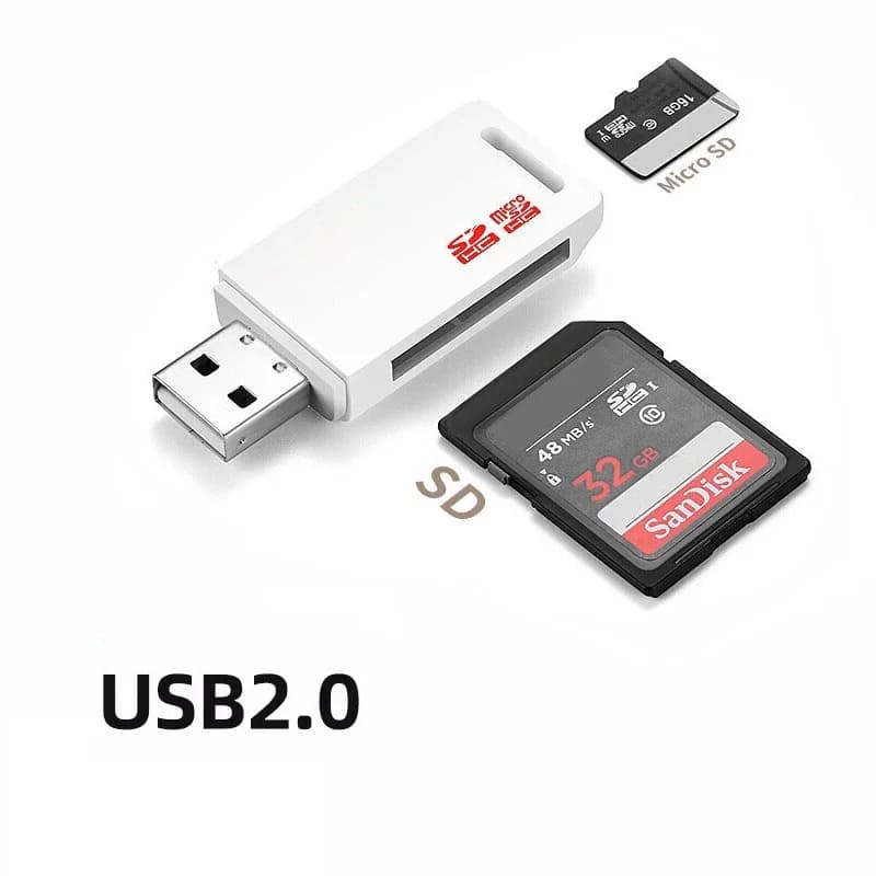 Lettore di schede Micro SD USB 2.0 TF Convertitore di trasferimento dati ad alta velocità Computer Notebook Laptop Dongle adattatore per scrittura di schede disco USB
