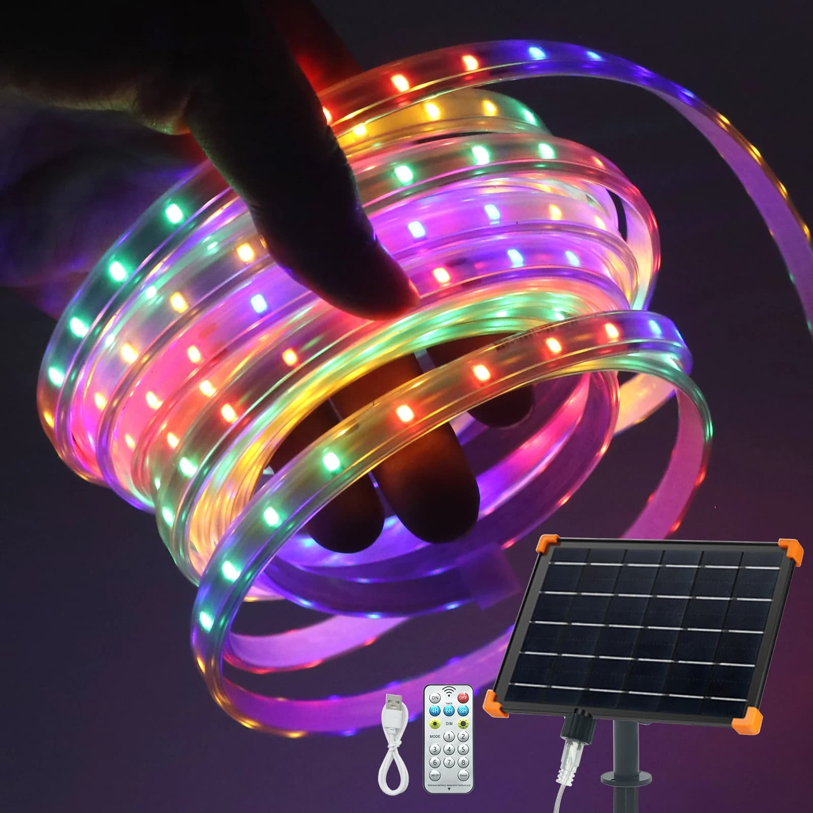 3M/5M/10M/20M/30M Solar LED Strip 2835 Outdoor IP65 Waterproof String Lamp Garden Decoration Street Garland 8 Modes Fairy Lights
