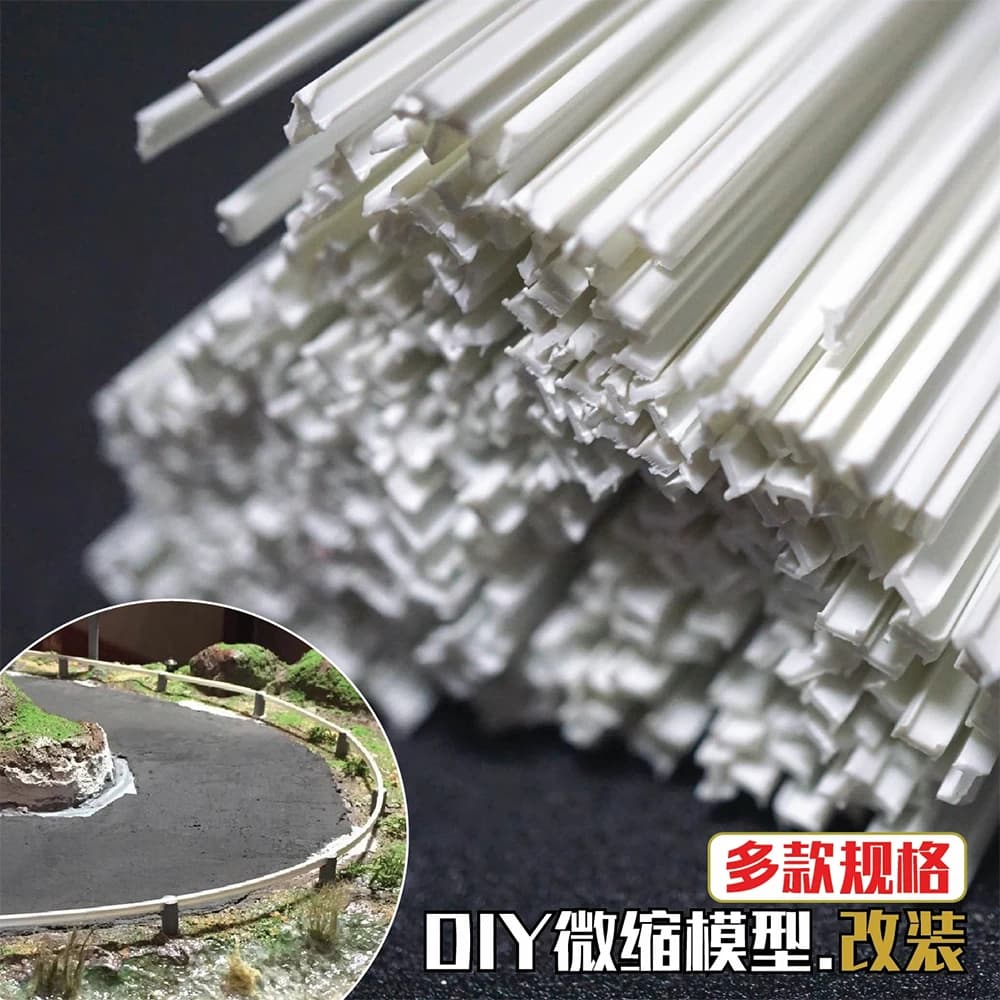 50 Pz/lotto FAI DA TE Micro Paesaggio ABS Bianco L/I-forma Bastone di Plastica Per Modello di Architettura Accessori FAI DA TE Strumento Diorama Kit L25CM