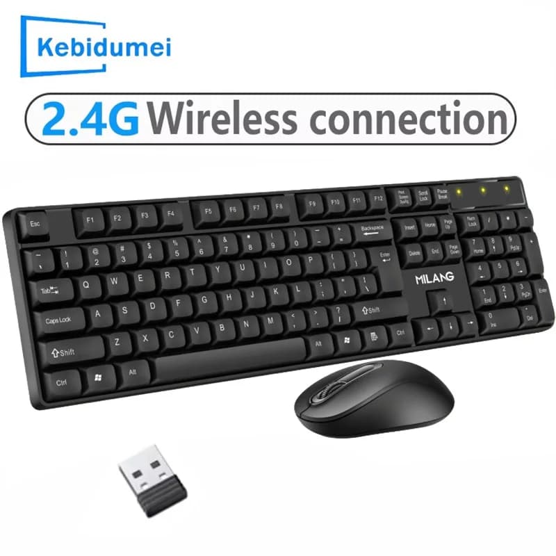 Set tastiera e mouse wireless 2.4G Kit tastiera mouse da gioco con tastiera standard da 104 tasti per accessori per PC portatile Android TV Box